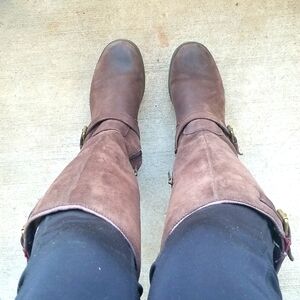 UGG Leather Zip Buckled Boots